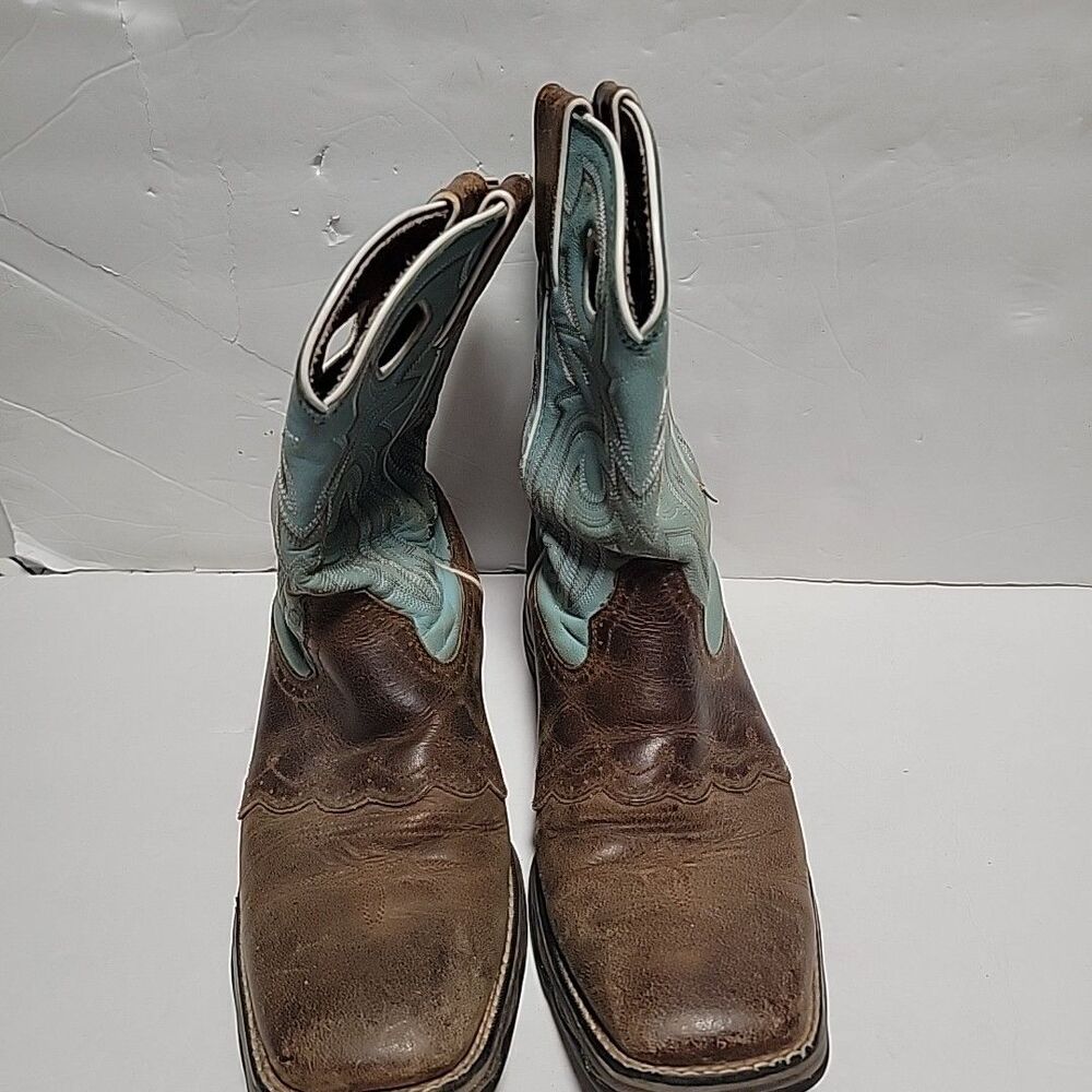 Lady Rebel by Durango Blue Powder n' Lace Saddle Western Boots Women Size 9.5 M